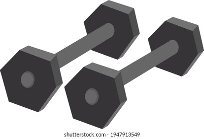 Grey weights, illustration, vector on white background.