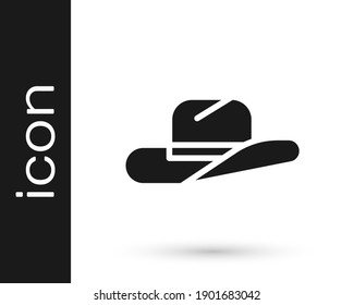 Grey Western cowboy hat icon isolated on white background.  Vector Illustration