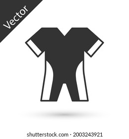 Grey Wetsuit for scuba diving icon isolated on white background. Diving underwater equipment.  Vector