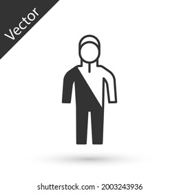 Trato gris para el icono de buceo con fondo blanco. Equipamiento submarino para bucear.  Vector