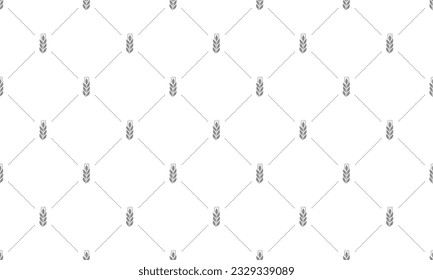 Grey wheat seamless pattern. Vector Repeating Background.