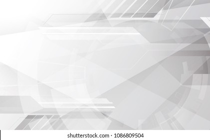 Grey wheel geometric technology background with gear shape. Vector abstract graphic design