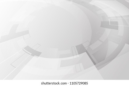 Grey wheel geometric technology background with gear shape. Vector abstract graphic design