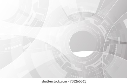 Grey wheel geometric technology background with gear shape. Vector abstract graphic design.