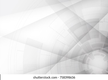 Grey wheel geometric technology background with gear shape. Vector abstract graphic design