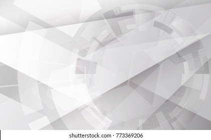 Grey wheel geometric technology background with gear shape. Vector abstract graphic design