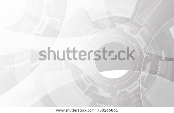 Grey wheel geometric technology background with gear shape. Vector abstract graphic design.