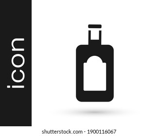Grey Whiskey bottle icon isolated on white background.  Vector Illustration