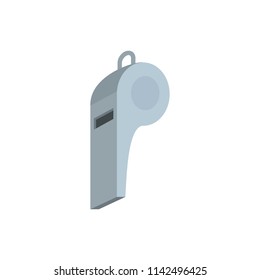 Grey whistle icon. Flat illustration of grey whistle vector icon for web isolated on white