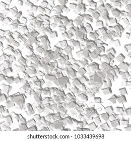 grey and white 3D stucco structure pattern with little squared elements, vector illustration