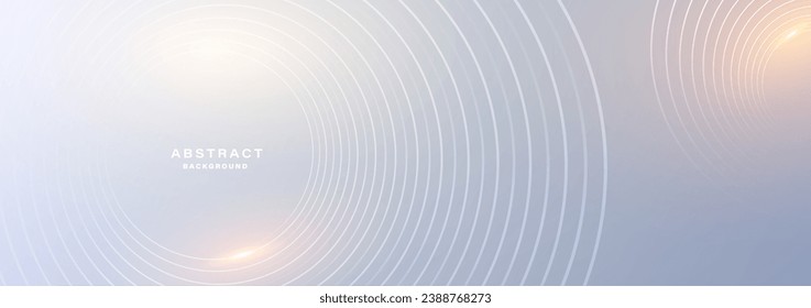 Grey white abstract background with white circle lines, technology hi-tech futuristic template. Vector illustration