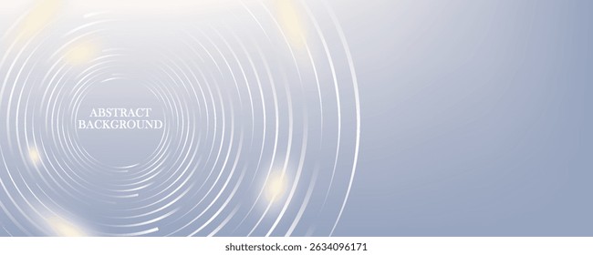 Fondo abstracto blanco gris con líneas circulares blancas, Plantilla futurista de alta tecnología. Ilustración vectorial