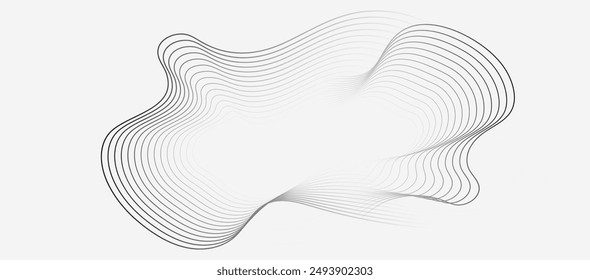 Grey and white abstract background with dynamic lines vector.