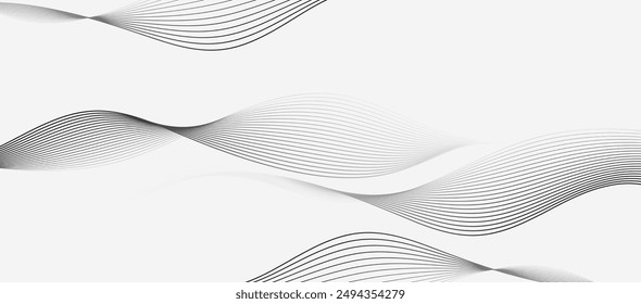 Fondo abstracto gris y blanco con Vector de líneas dinámicas.