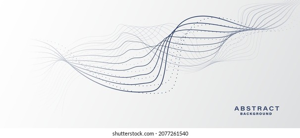 Grey white abstract background with flowing particles. Digital future technology concept. vector illustration.