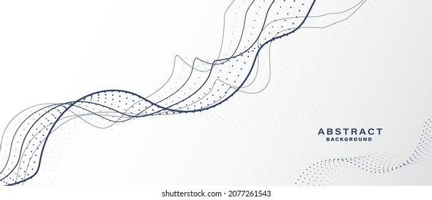 Grey white abstract background with flowing particles. Digital future technology concept. vector illustration.