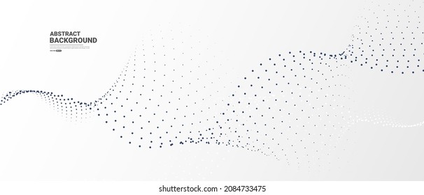Fondo abstracto gris y blanco con partículas fluidas. Concepto de tecnología digital para el futuro. ilustración vectorial.
