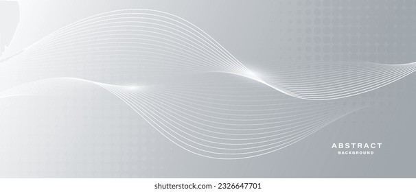 Fondo abstracto blanco gris con partículas fluidas. Concepto de tecnología digital para el futuro. ilustración vectorial.
