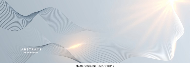 Grauweißer abstrakter Hintergrund mit fließenden Teilchen. Konzept der digitalen Zukunftstechnologie. Vektorgrafik.