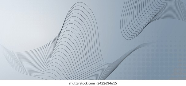 Grey white abstract background with flowing lines.