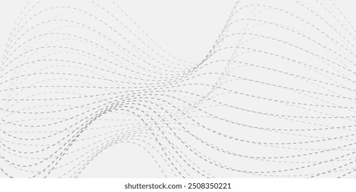 Grey white abstract background with flowing particles. 