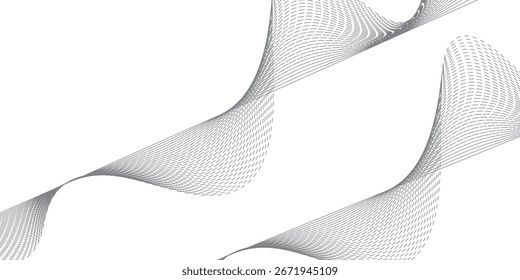 Fundo abstrato branco cinzento com linhas traço fluindo partículas fundo branco. Linhas simples.