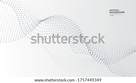 Grey white abstract background with flowing particles. Digital future technology concept. vector illustration
