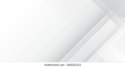 Grey white abstract background geometry shine and layer element vector for presentation design. Suit for business, corporate, institution, party, festive, seminar, and talks.