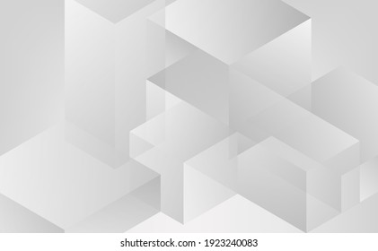 Grey and White Abstract background geometry shine and layer element concept building structure vector illustration.