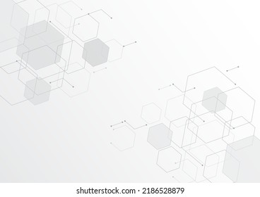 Grey and White Abstract background geometry shine and layer element concept hexagon structure vector illustration.