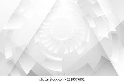 Geometría de fondo del Resumen de Gris y Blanco Brillo de la geometría de fondo y el concepto de elemento de capa hexagón estructura ilustración vectorial.