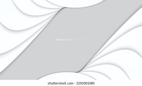 Grey white abstract background geometry shine and layer element vector for presentation design. Suit for business, corporate, institution, party, festive, seminar, and talks