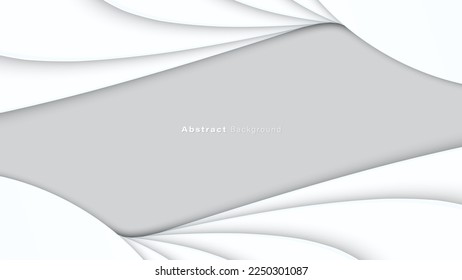 Grey white abstract background geometry shine and layer element vector for presentation design. Suit for business, corporate, institution, party, festive, seminar, and talks