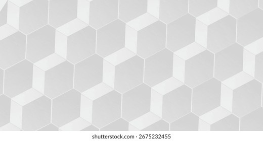 Geometría de fondo Abstractas gris y blanco brillo y concepto de elemento de capa estructura de hexágono Ilustración vectorial.eps.10