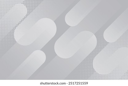 Grey and white abstract background with white glowing diagonal round lines. Geometric lines pattern.