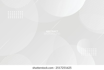 Grey and white abstract background with white glowing diagonal circle lines. Geometric lines pattern.