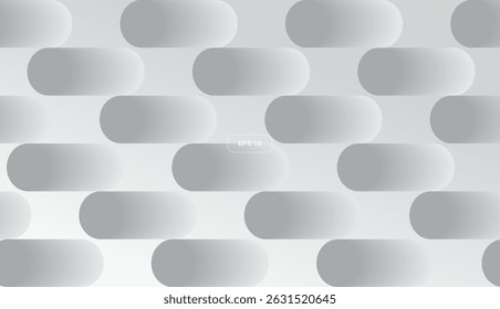 Grey and white abstract background made of horizontal geometric shapes. Gradient style. Vector illustration.
