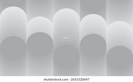 Fondo abstracto gris y blanco hecho de Formas geométricas. Estilo degradado. Ilustración vectorial.