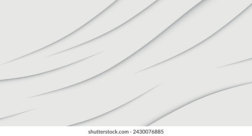 Grey white abstract background paper shine and layer element vector for presentation design.