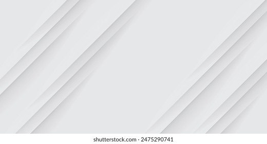 Grey white abstract background paper shine and layer element vector for presentation design