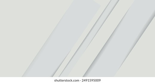 Grey white abstract background paper shine and layer element vector for presentation design