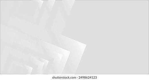 Grey white abstract background paper shine and layer element vector for presentation design.