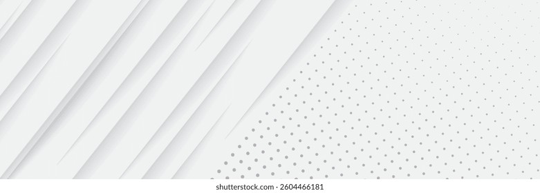 Grey white abstract background paper shine and layer element vector for presentation design.