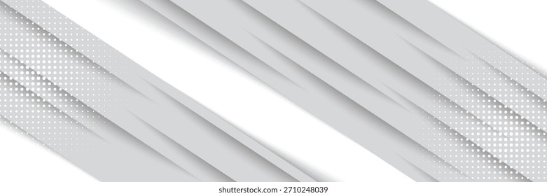 Grey white abstract background paper shine and layer element vector for presentation design. Suit for business, corporate, institution, party, festive, seminar, and talks