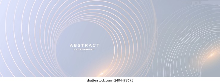 Grey white abstract background with spiral circle lines, Technology futuristic template. Vector illustration