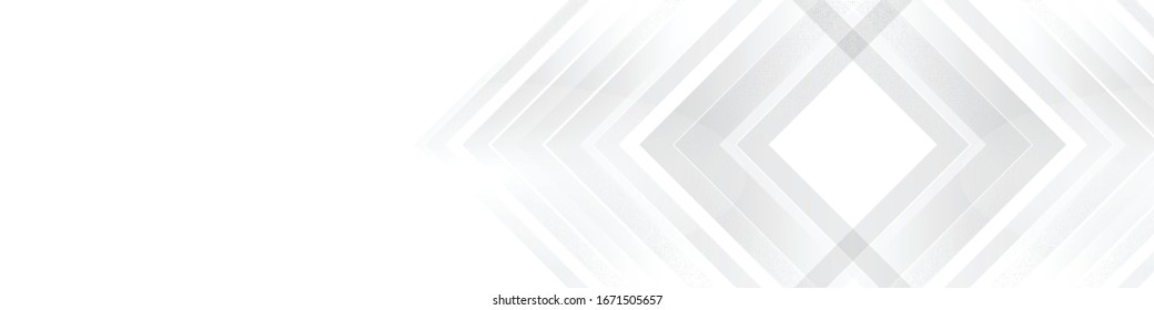 Ilustración de flecha de geometría de banner de fondo ancho y blanco gris abstracto e ilustración vectorial de elemento de capa. 