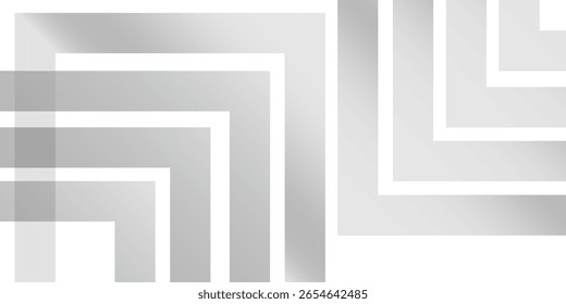 Grey white abstract background wide banner geometry arrow shine and layer element vector illustration.  