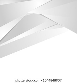 Grey and white abstract corporate tech background. Vector design