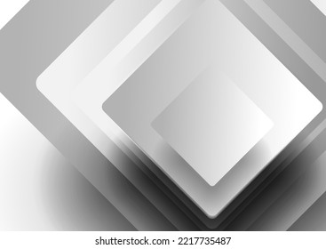 Grey and white abstract minimal background with squares. Geometric vector design