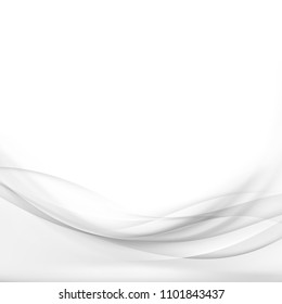 Grey and white abstract soft smoke wave border card design layout. Vector illustration